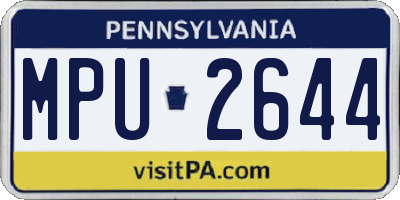 PA license plate MPU2644