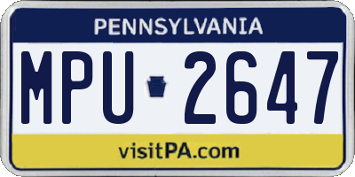 PA license plate MPU2647