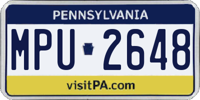 PA license plate MPU2648