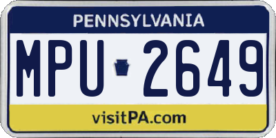 PA license plate MPU2649