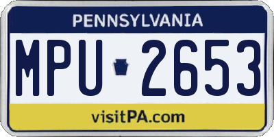 PA license plate MPU2653