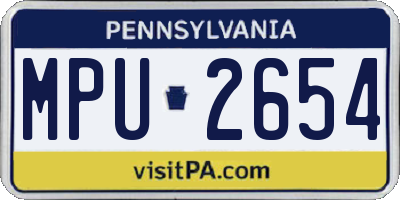 PA license plate MPU2654
