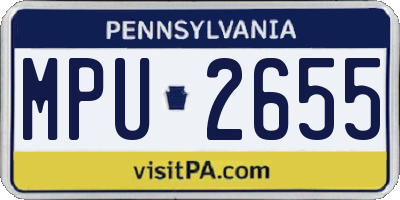 PA license plate MPU2655
