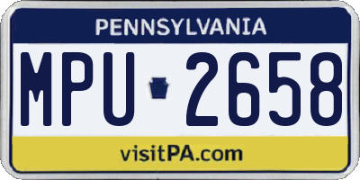 PA license plate MPU2658