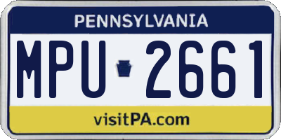 PA license plate MPU2661