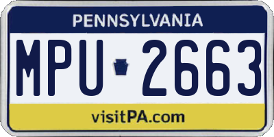 PA license plate MPU2663