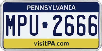 PA license plate MPU2666