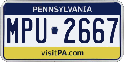 PA license plate MPU2667