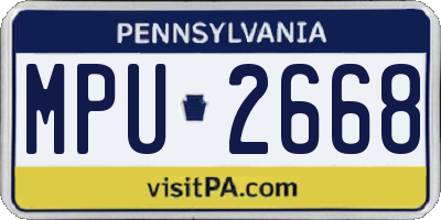 PA license plate MPU2668