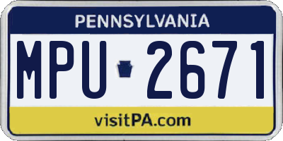 PA license plate MPU2671