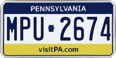 PA license plate MPU2674