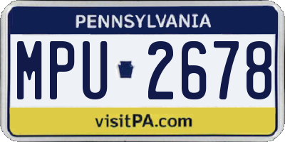 PA license plate MPU2678