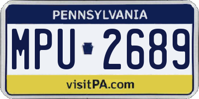 PA license plate MPU2689