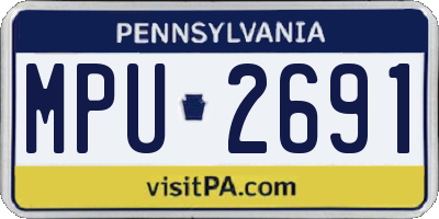 PA license plate MPU2691