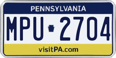 PA license plate MPU2704