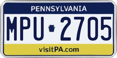PA license plate MPU2705