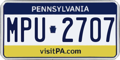 PA license plate MPU2707