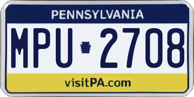 PA license plate MPU2708