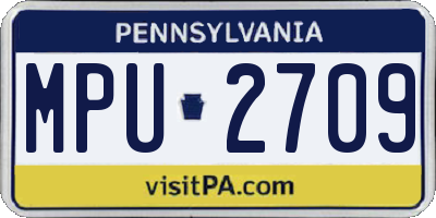 PA license plate MPU2709