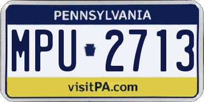 PA license plate MPU2713