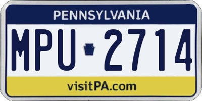 PA license plate MPU2714