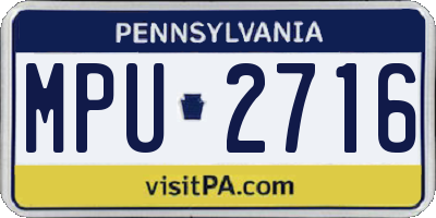 PA license plate MPU2716