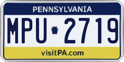 PA license plate MPU2719