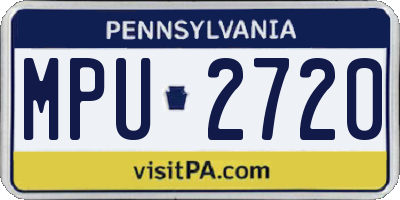 PA license plate MPU2720