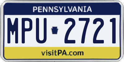 PA license plate MPU2721