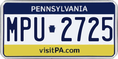 PA license plate MPU2725