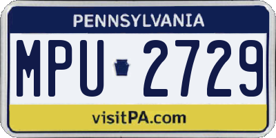 PA license plate MPU2729