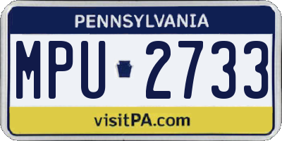 PA license plate MPU2733