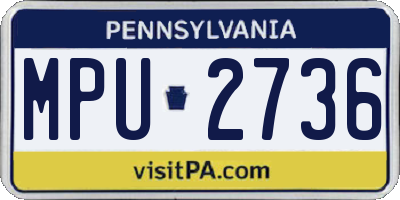 PA license plate MPU2736
