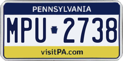 PA license plate MPU2738