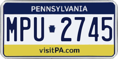 PA license plate MPU2745