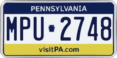 PA license plate MPU2748