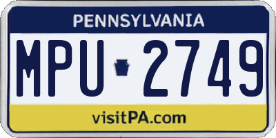 PA license plate MPU2749