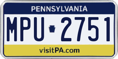 PA license plate MPU2751