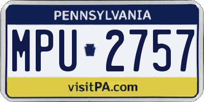 PA license plate MPU2757