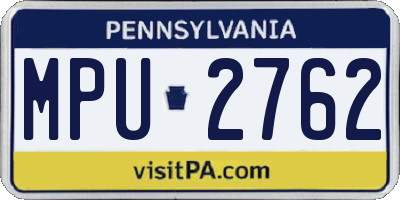 PA license plate MPU2762