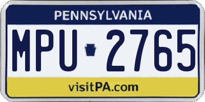 PA license plate MPU2765
