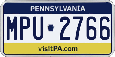 PA license plate MPU2766