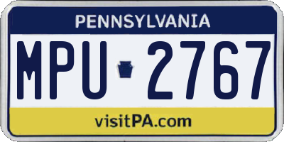 PA license plate MPU2767