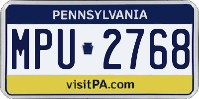 PA license plate MPU2768