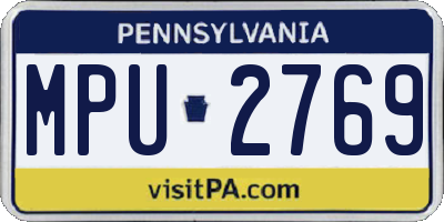 PA license plate MPU2769