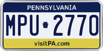 PA license plate MPU2770