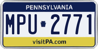 PA license plate MPU2771