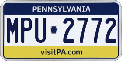 PA license plate MPU2772