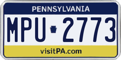 PA license plate MPU2773