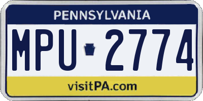 PA license plate MPU2774